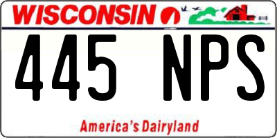 WI license plate 445NPS