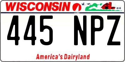 WI license plate 445NPZ
