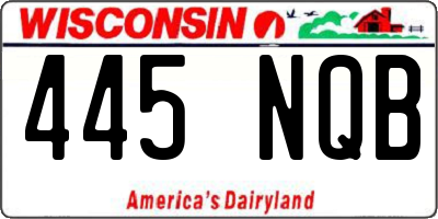 WI license plate 445NQB