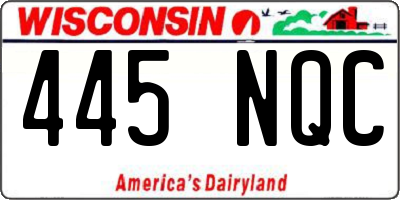 WI license plate 445NQC