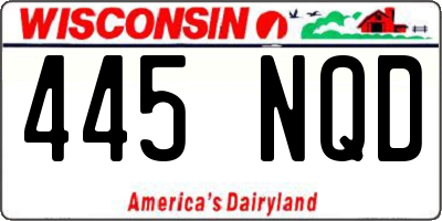 WI license plate 445NQD