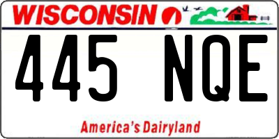WI license plate 445NQE