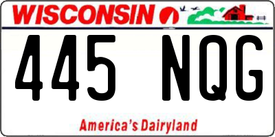 WI license plate 445NQG