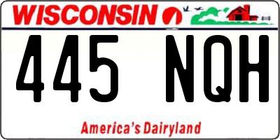 WI license plate 445NQH