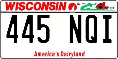 WI license plate 445NQI
