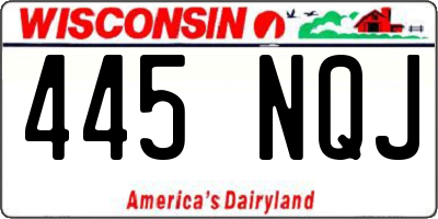 WI license plate 445NQJ