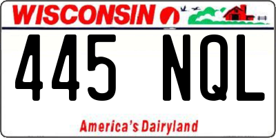 WI license plate 445NQL