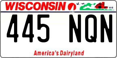 WI license plate 445NQN