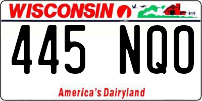 WI license plate 445NQO
