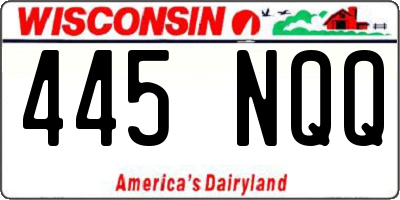 WI license plate 445NQQ