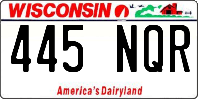 WI license plate 445NQR