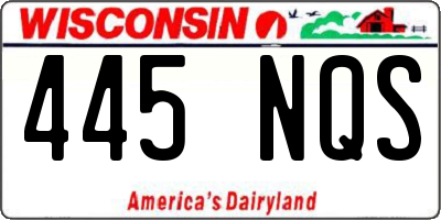 WI license plate 445NQS