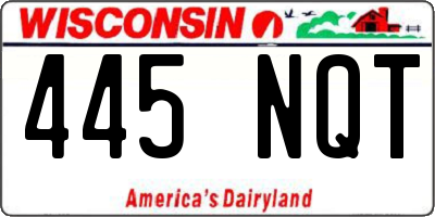 WI license plate 445NQT