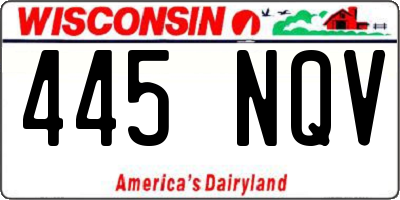 WI license plate 445NQV