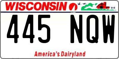 WI license plate 445NQW
