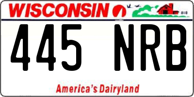 WI license plate 445NRB