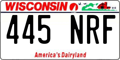WI license plate 445NRF