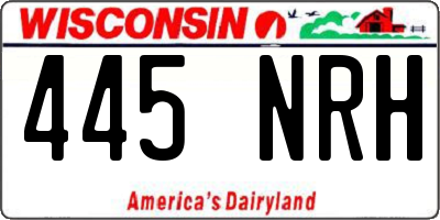WI license plate 445NRH