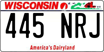 WI license plate 445NRJ