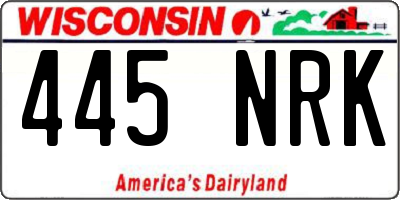 WI license plate 445NRK