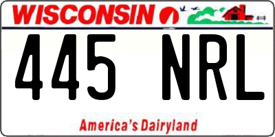 WI license plate 445NRL