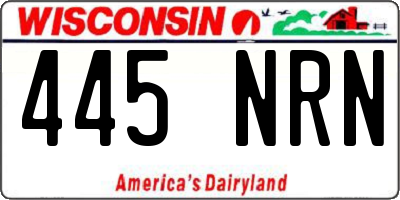 WI license plate 445NRN