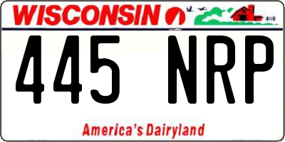 WI license plate 445NRP