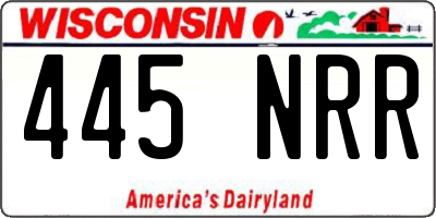 WI license plate 445NRR