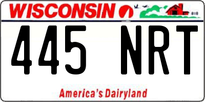 WI license plate 445NRT