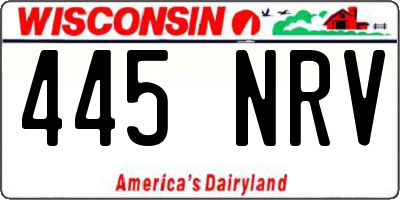 WI license plate 445NRV