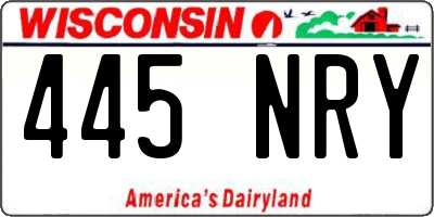 WI license plate 445NRY