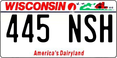 WI license plate 445NSH
