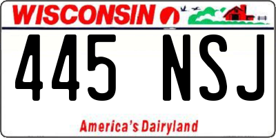 WI license plate 445NSJ