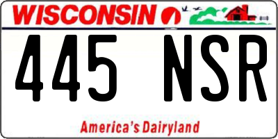 WI license plate 445NSR