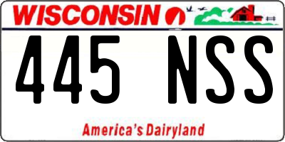 WI license plate 445NSS