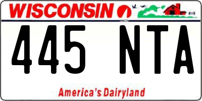 WI license plate 445NTA