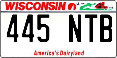 WI license plate 445NTB