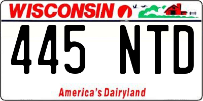 WI license plate 445NTD