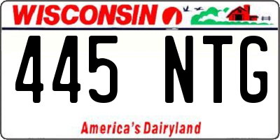 WI license plate 445NTG