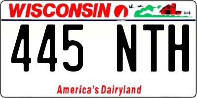 WI license plate 445NTH
