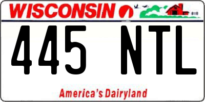 WI license plate 445NTL