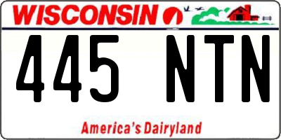 WI license plate 445NTN