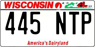 WI license plate 445NTP