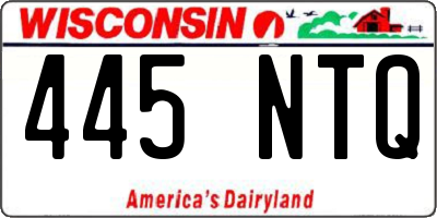 WI license plate 445NTQ