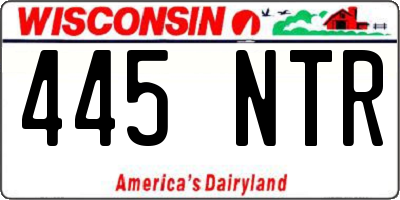 WI license plate 445NTR