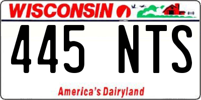 WI license plate 445NTS
