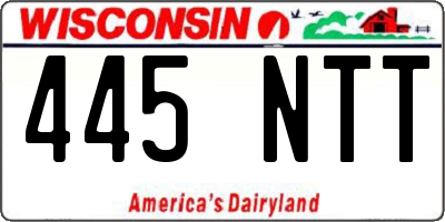 WI license plate 445NTT