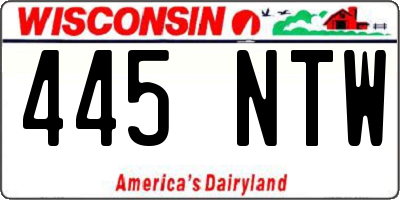 WI license plate 445NTW