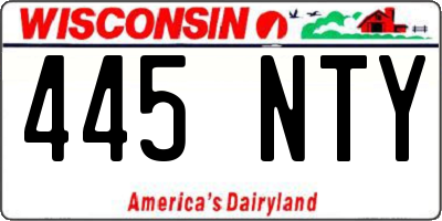 WI license plate 445NTY