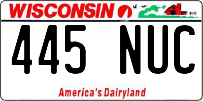 WI license plate 445NUC